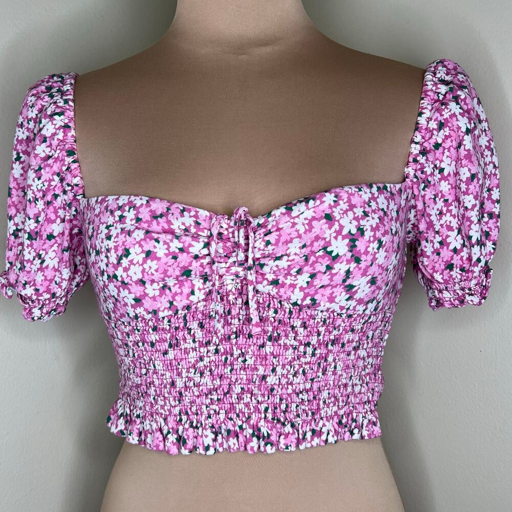 Aritzia Sunday Best Sinatra Top XS Womens Floral Smocked Ruffle Girly Prairie